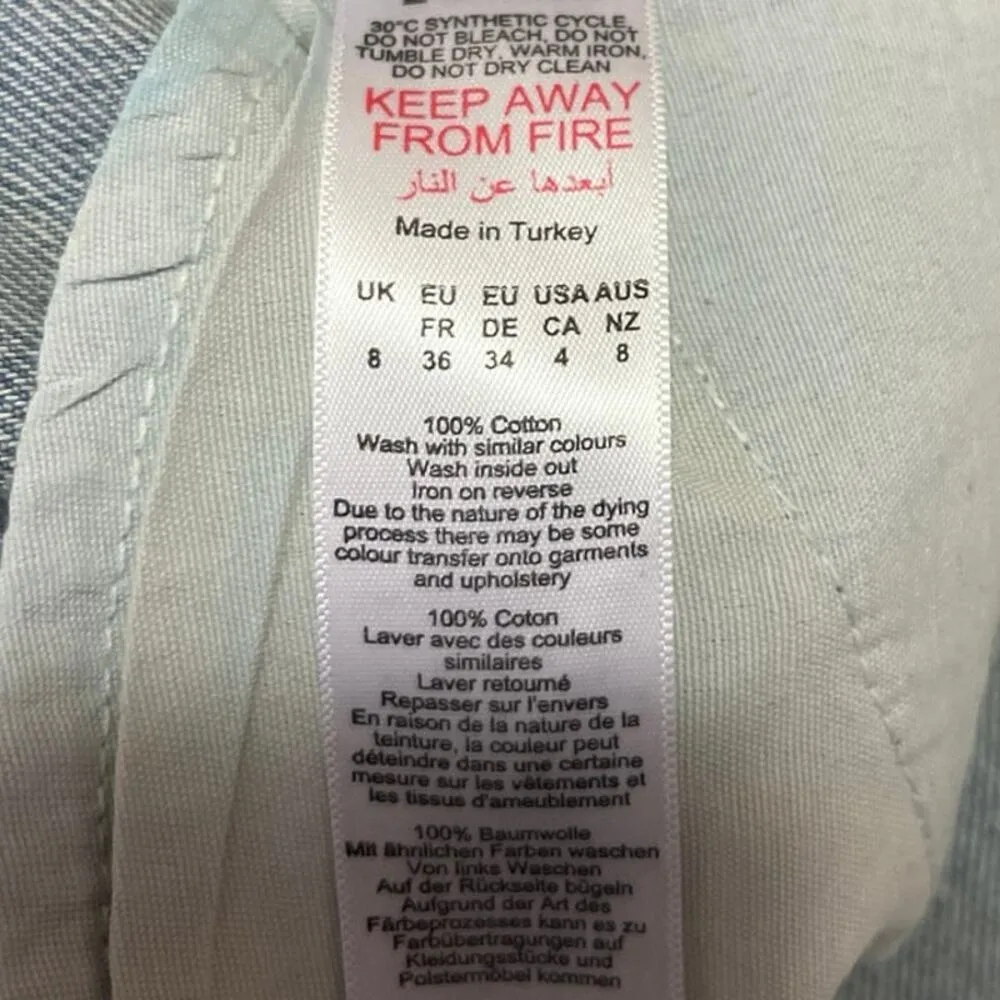 Nasty Gal Women's Blue Embellished Star Print Straight High Rise Denim Jeans 4 - Image 7