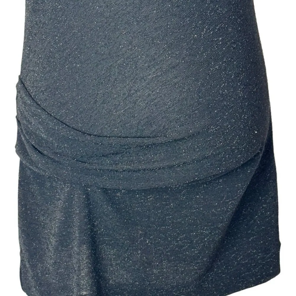 By Malene Birger Sweater Women Small Black Metallic Knit Mock Neck Hinnon Top - Image 6