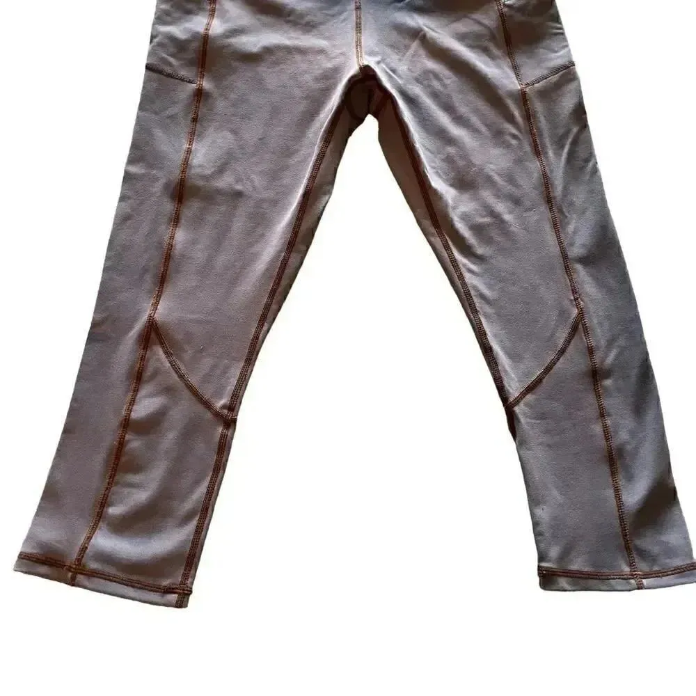 Cali Sport Purple Heathered Yoga Running Sporty Capri Leggings Sz S Purple - Image 4