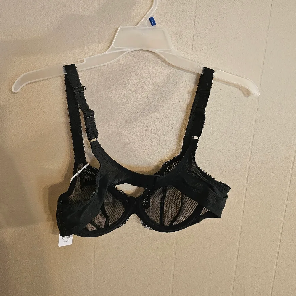 Elomi Charley Sheer Underwire Bra 36D Black Size undefined - Image 6