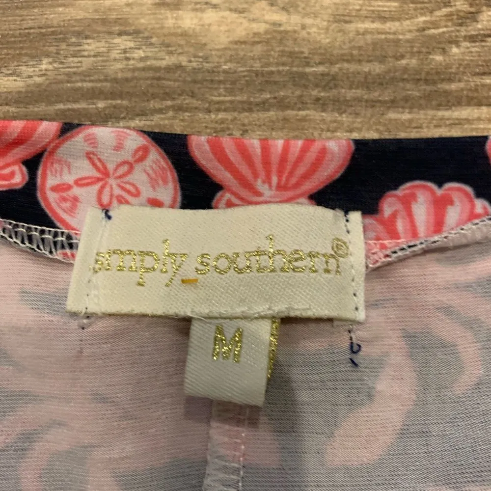 Simply Southern coastal look tunic.  Size: M.  Crabs and Shells!  Super cute! - Image 2