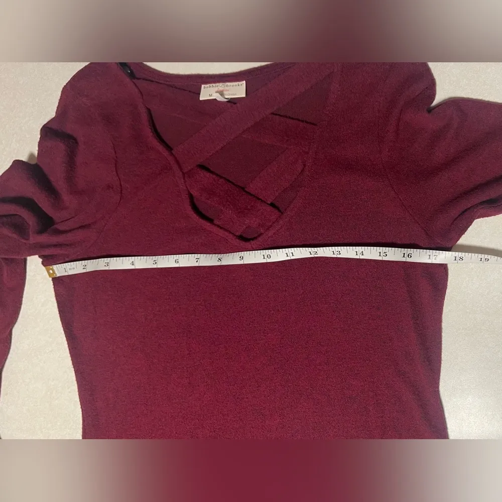 Bobbie Brooks Women’s Knit Sweater Dress/ Long Tunic Cage Neck Red Stretchy Sz M - Image 10