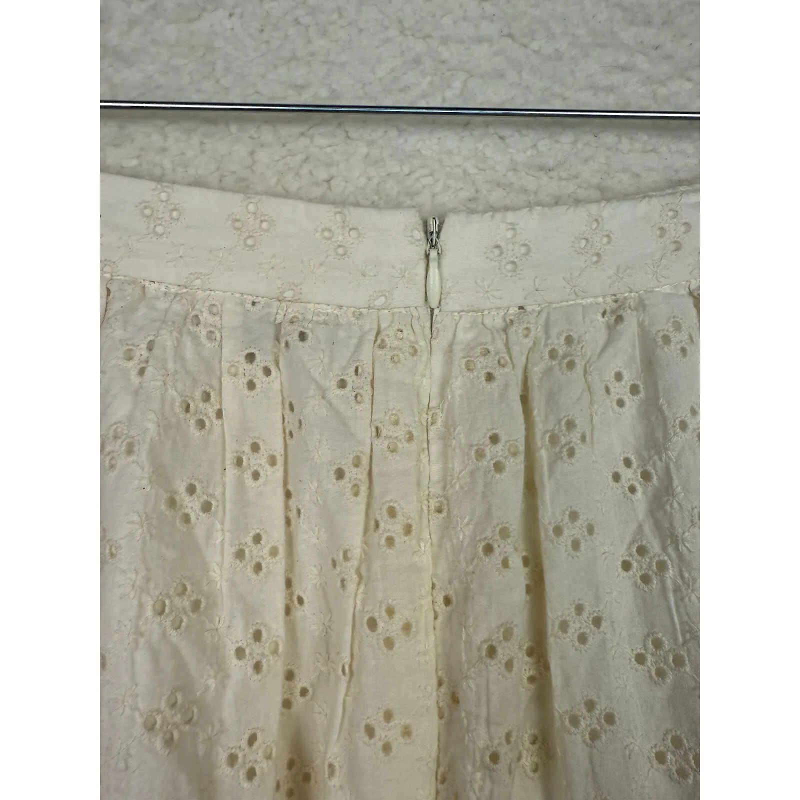 La Radoute Maxi Skirt Eyelet White Angel Prairie Cottage Y2K‎ Size Medium Blue - Image 5