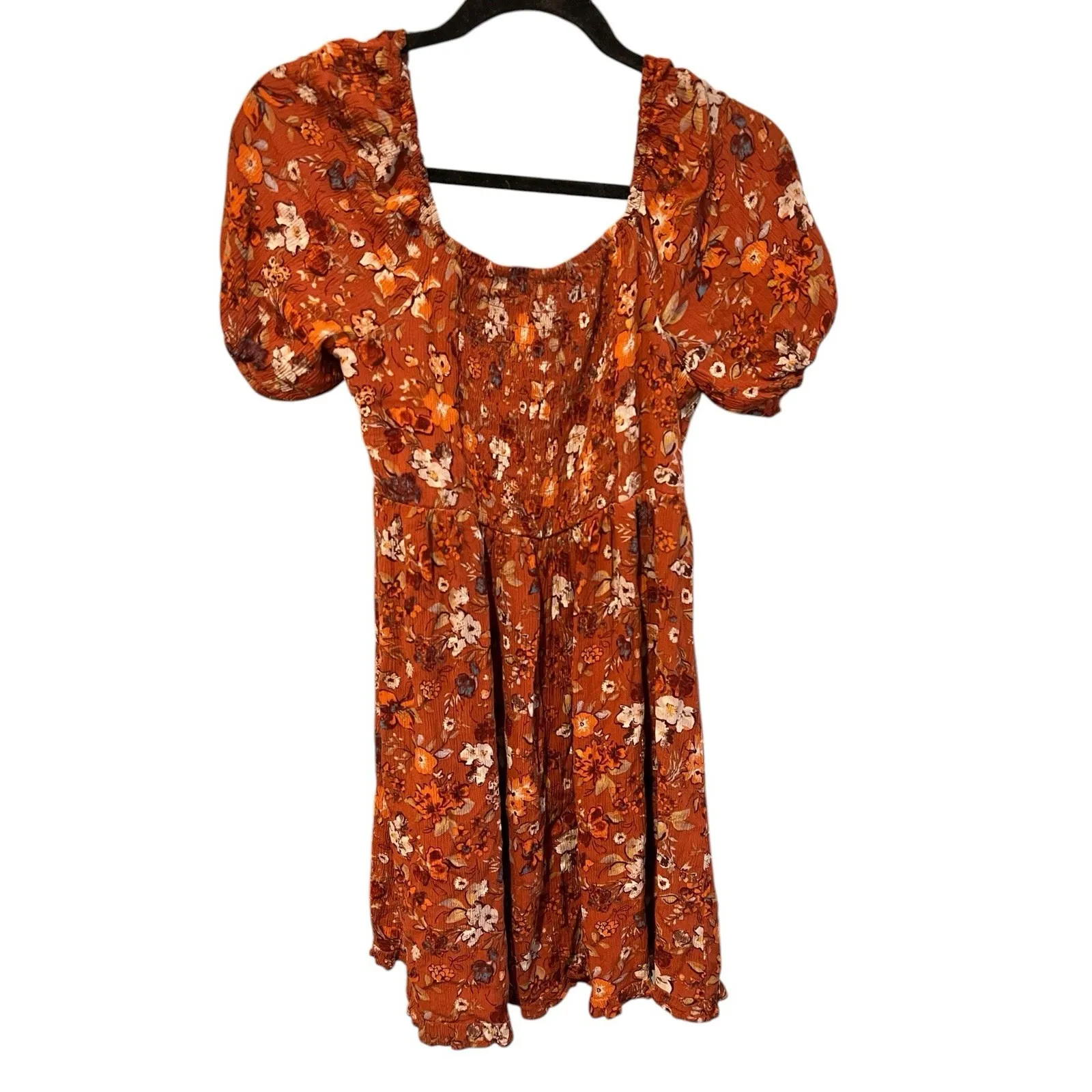 Live To Be‎ Spoiled Women's Medium Rust Floral Print Off Shoulder Dress - Image 3