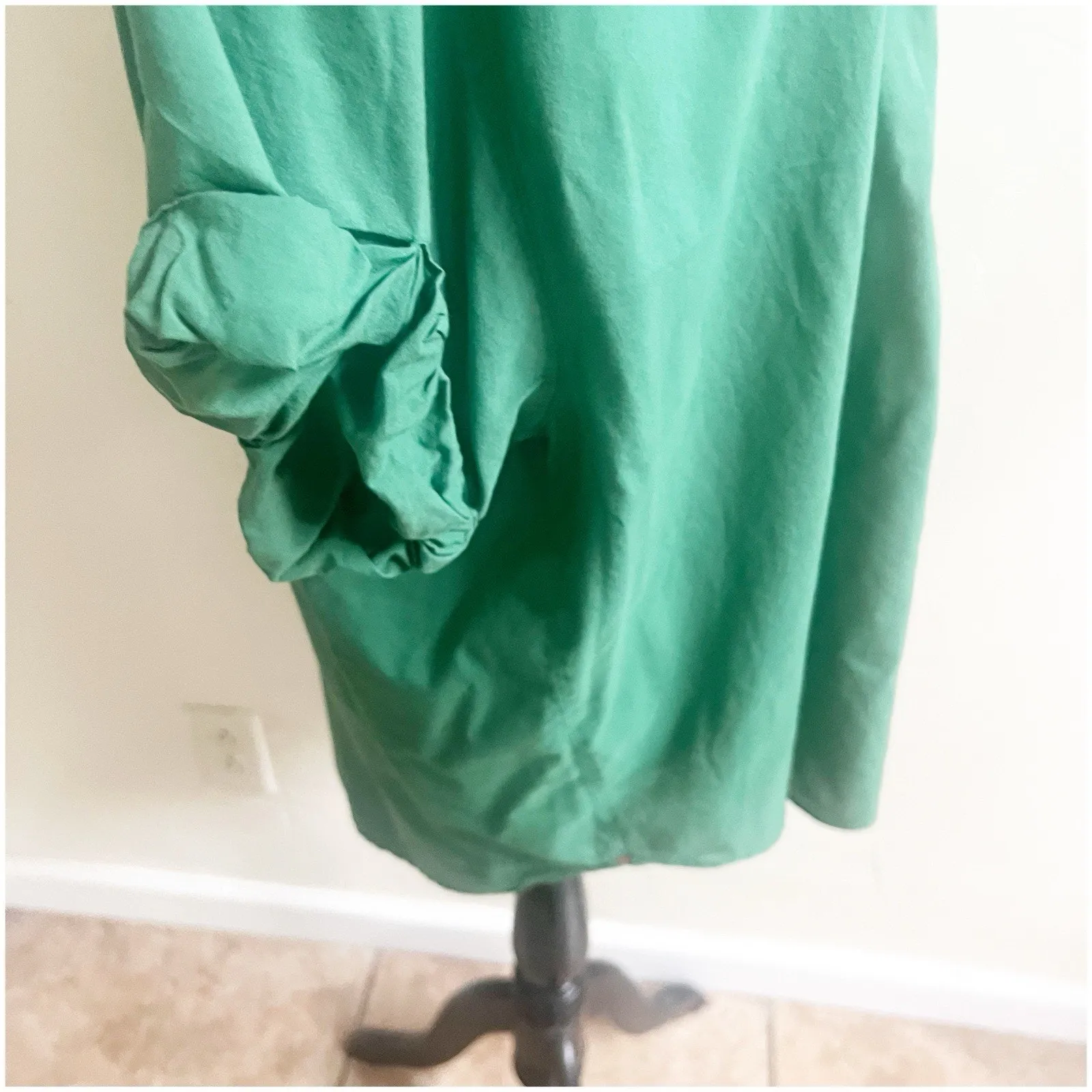 Xirena Channing Short Sleeve Button Shirt In Palm Green Size XL Cotton Ruffled - Image 12