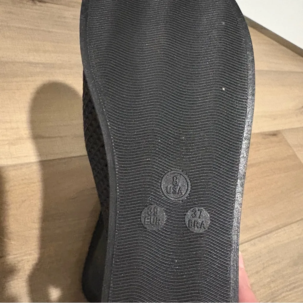 Jeffrey Campbell Grid Platform Wedge Slides Sandals‎ 90s Y2K black Size 8 - Image 6