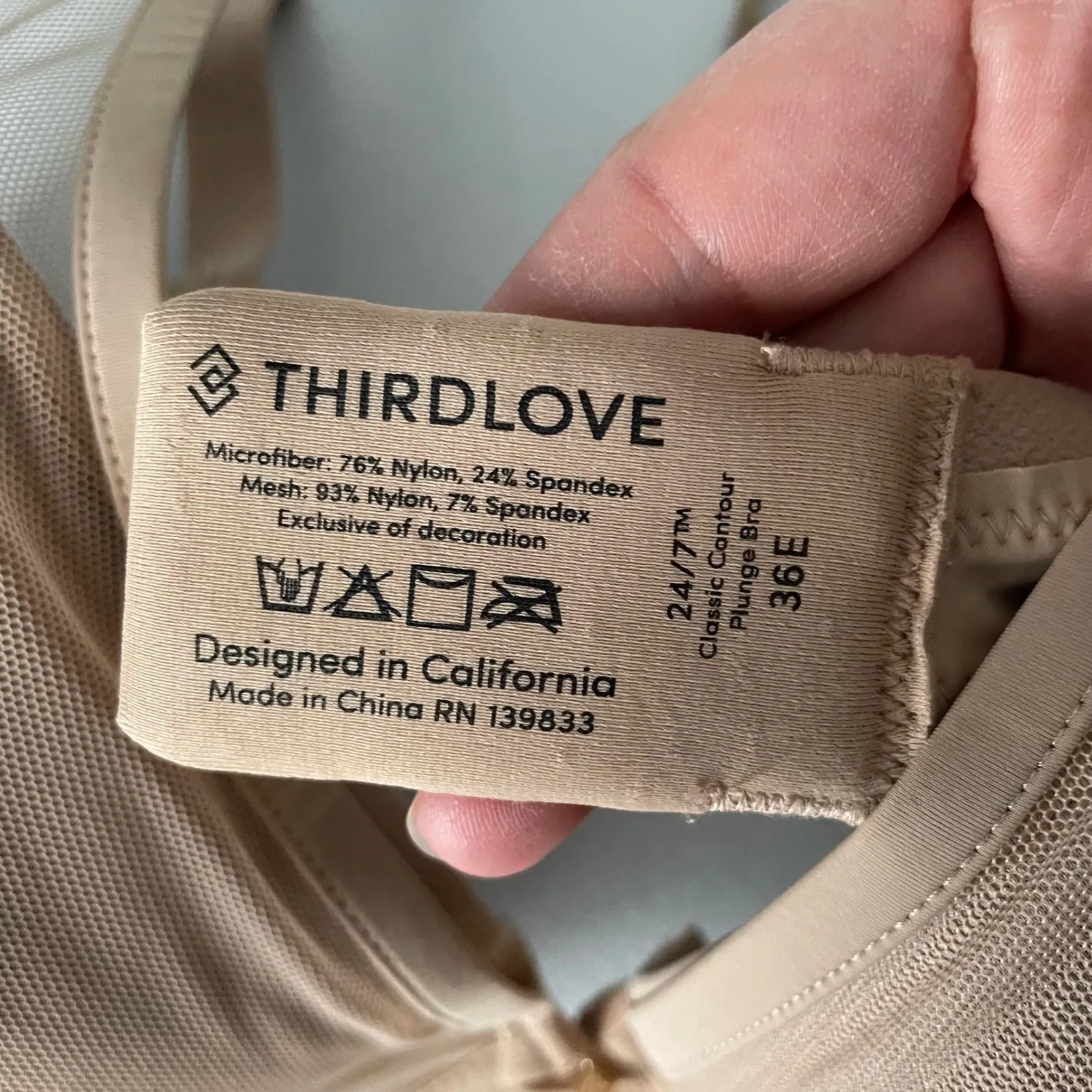 Thirdlove 24/7 Classic Contour Plunge Bra Nude Tan Color Size Women's 36E - Image 8