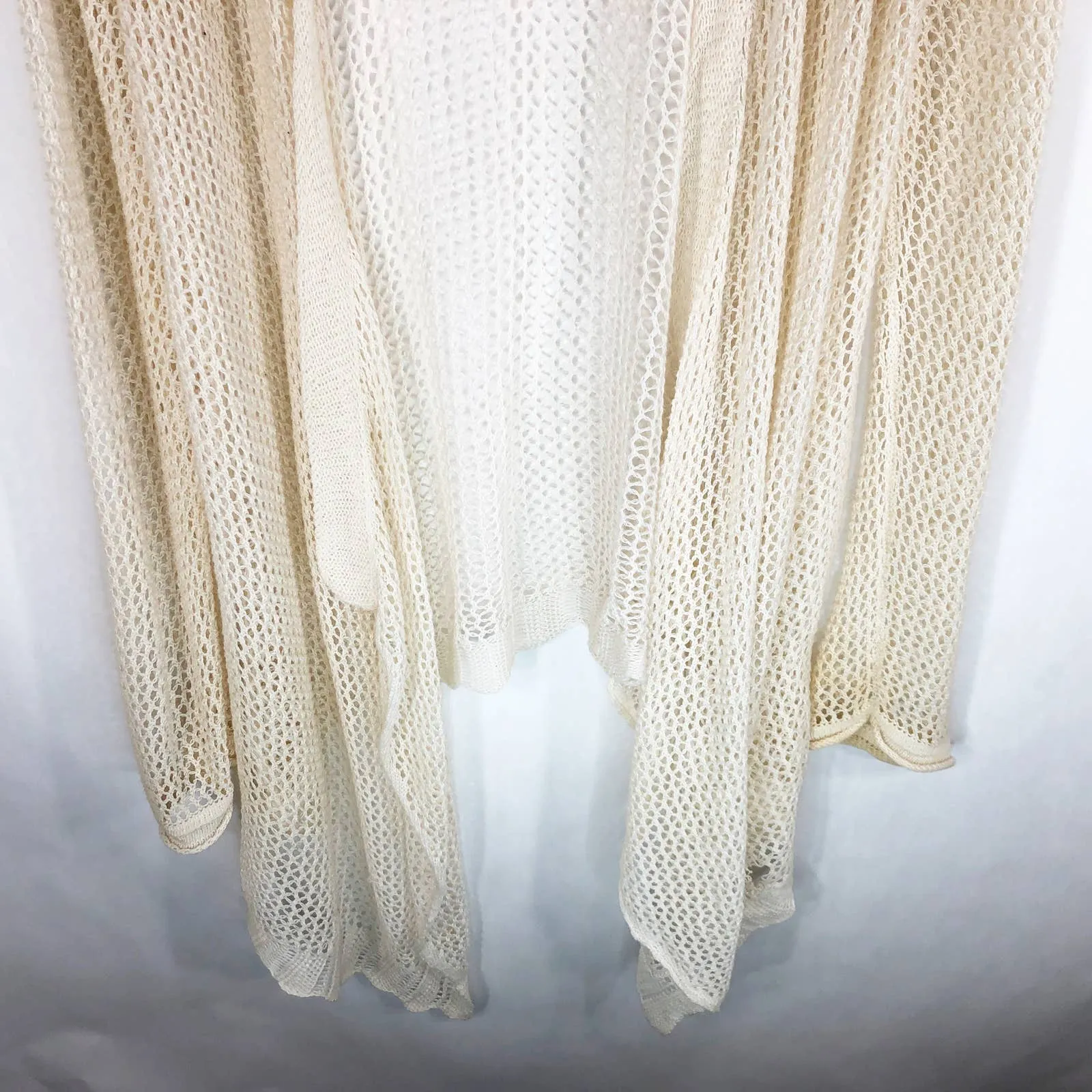 Lane‎ Bryant Plus Size 14 16 Cardigan Fish Net Open Knit Long Open Front 1085 - Image 5