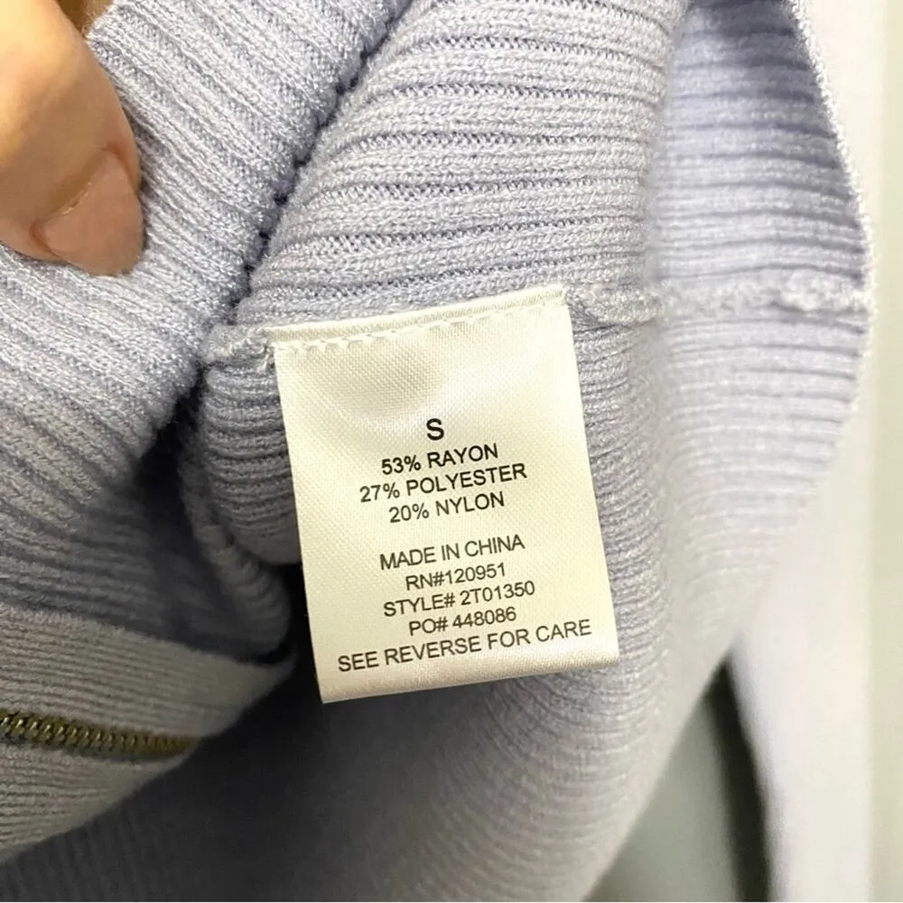 Pink Rose Blue Periwinkle Soft Ribbed Knit Full-zip Top Skirt Matching Set S - Image 3