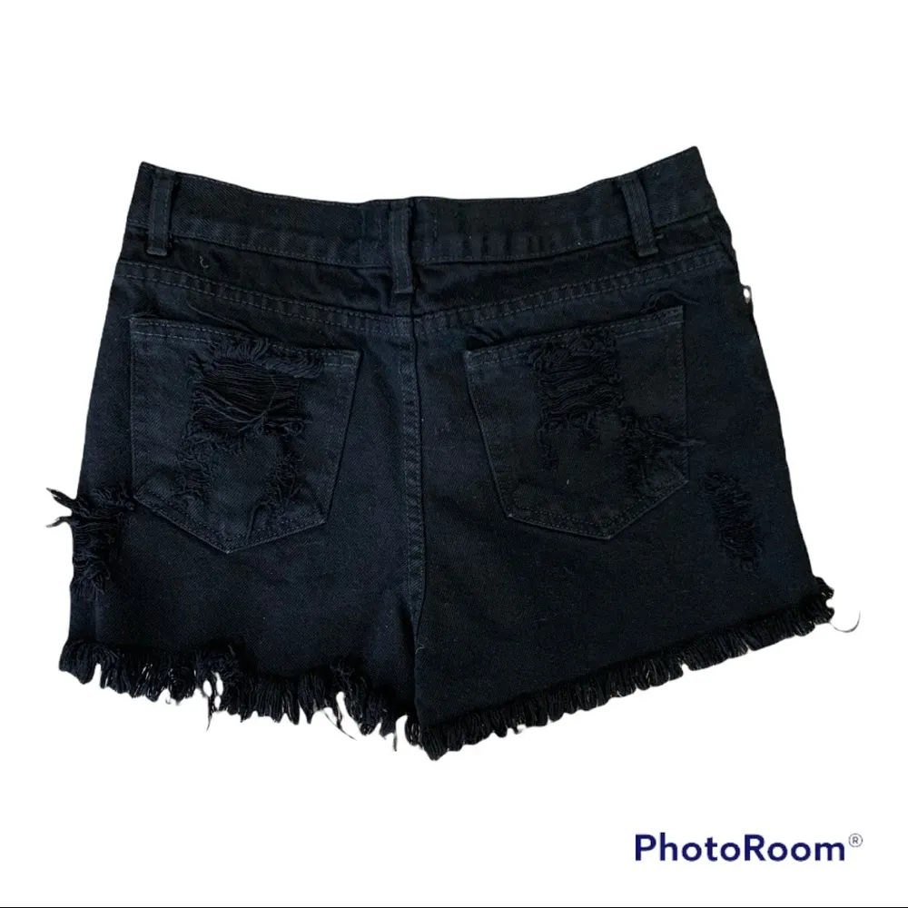 Brandy Melville Black High Waisted Stud Shorts - Image 2