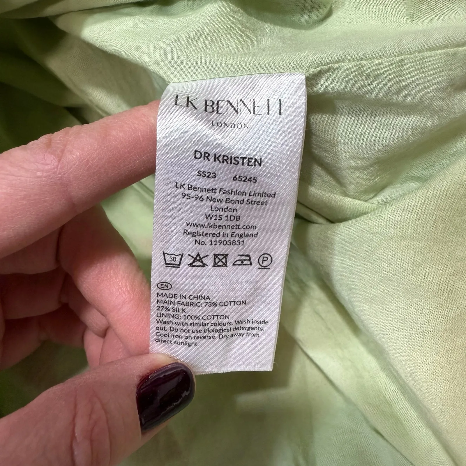 LK Bennett Kristen Pistachio Poppy Print
Cotton - Image 4