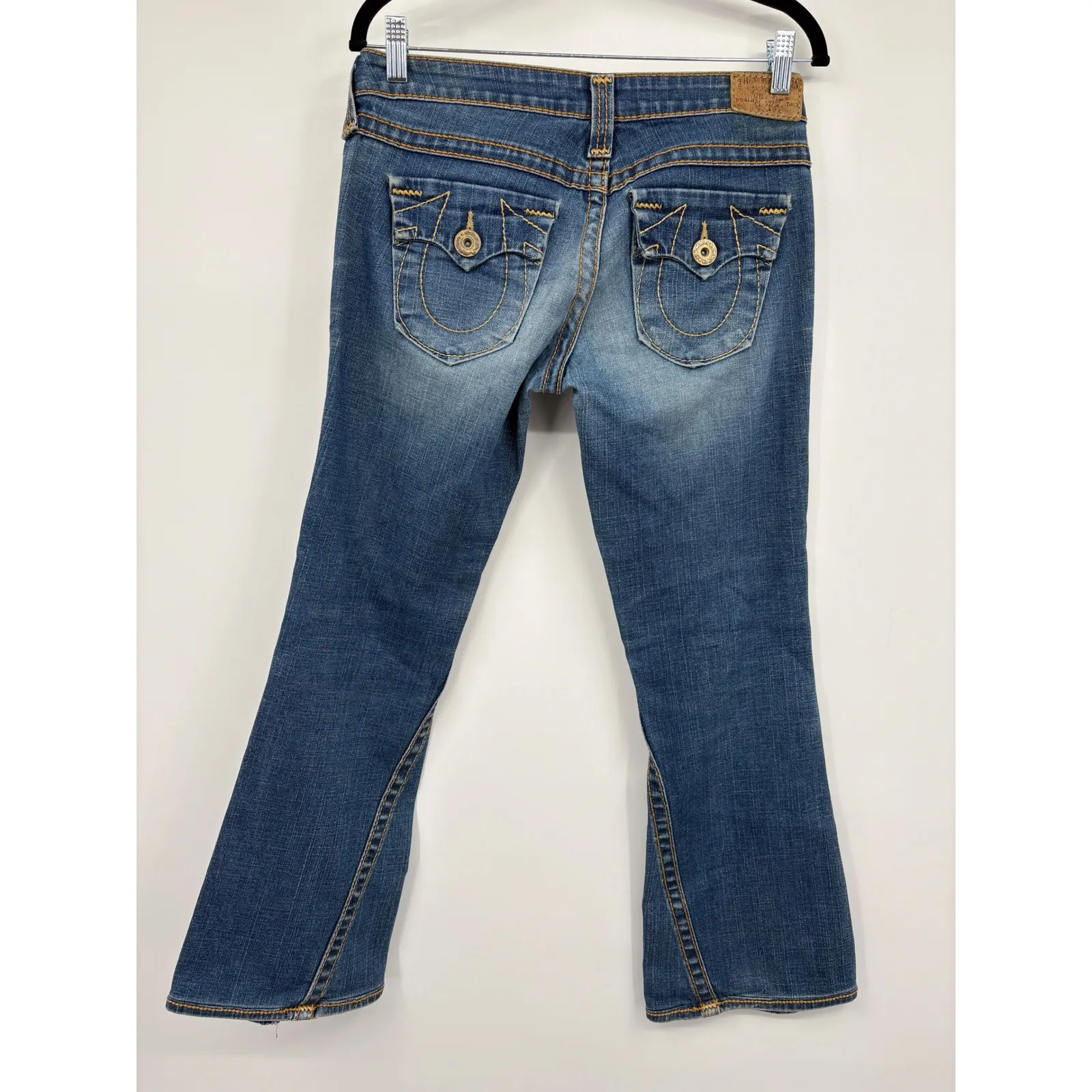 True Religion Joey Bootcut Jeans Women Size 28 Blue Wash Denim Made in USA - Image 5