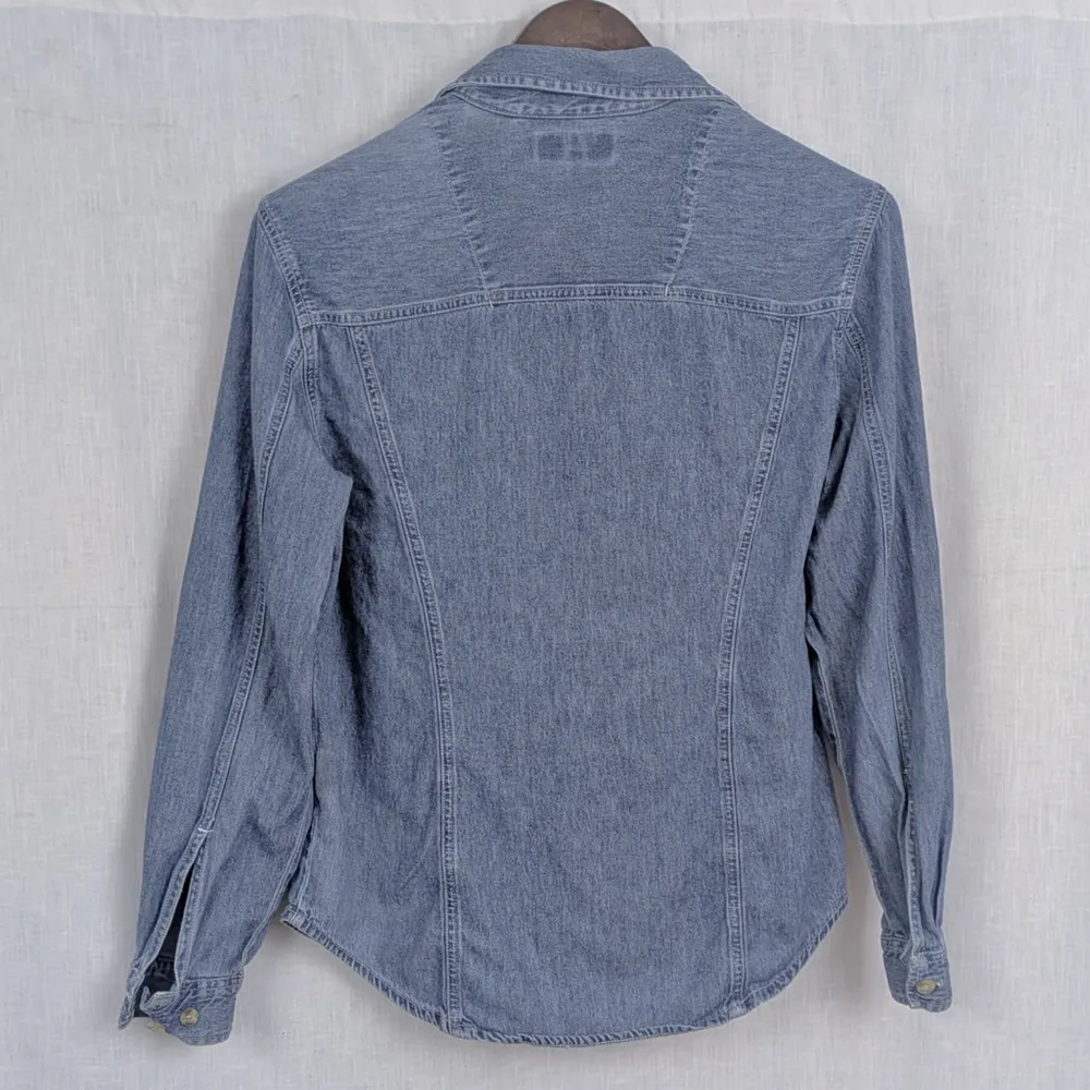 Ladies' Vintage Super Soft Distressed Jean Shirt Medium - Image 7
