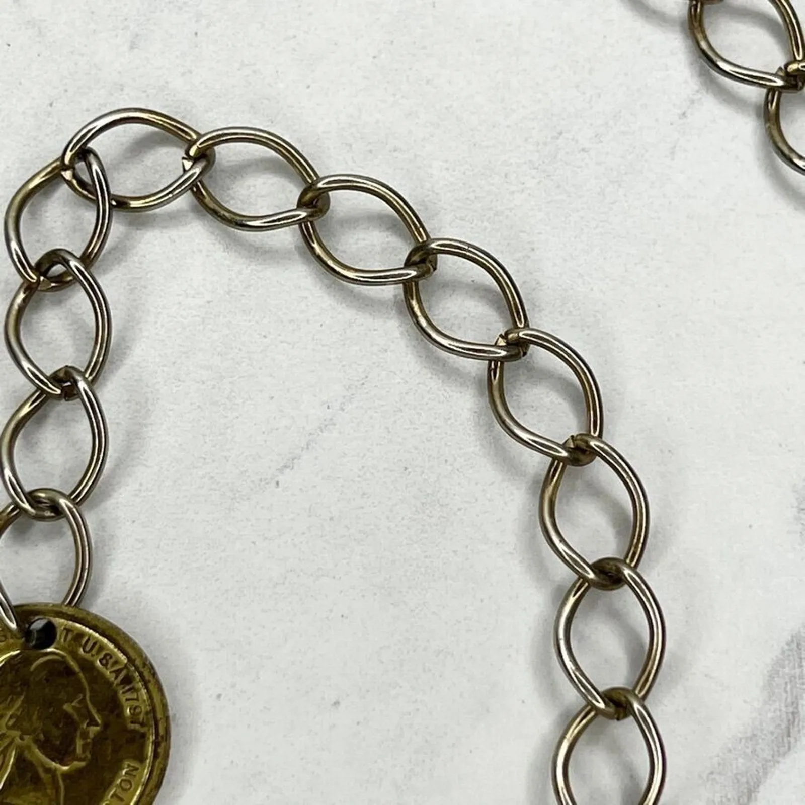 George Washington Coin Chain Belt Gold Tone Y2K Small (S) ✨ - Image 9