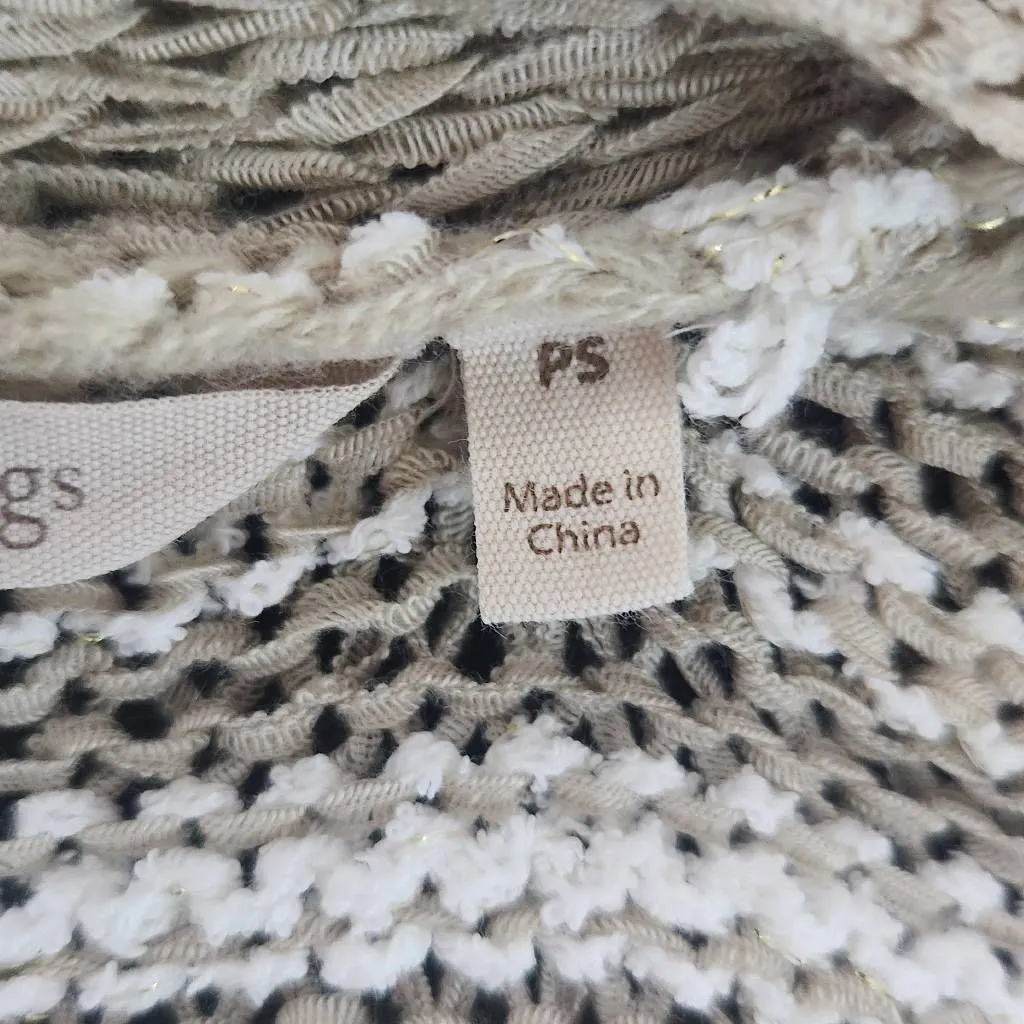 Soft Surroundings Tan and White Stripe Knit Cardigan Sweater Size Petite Small - Image 7