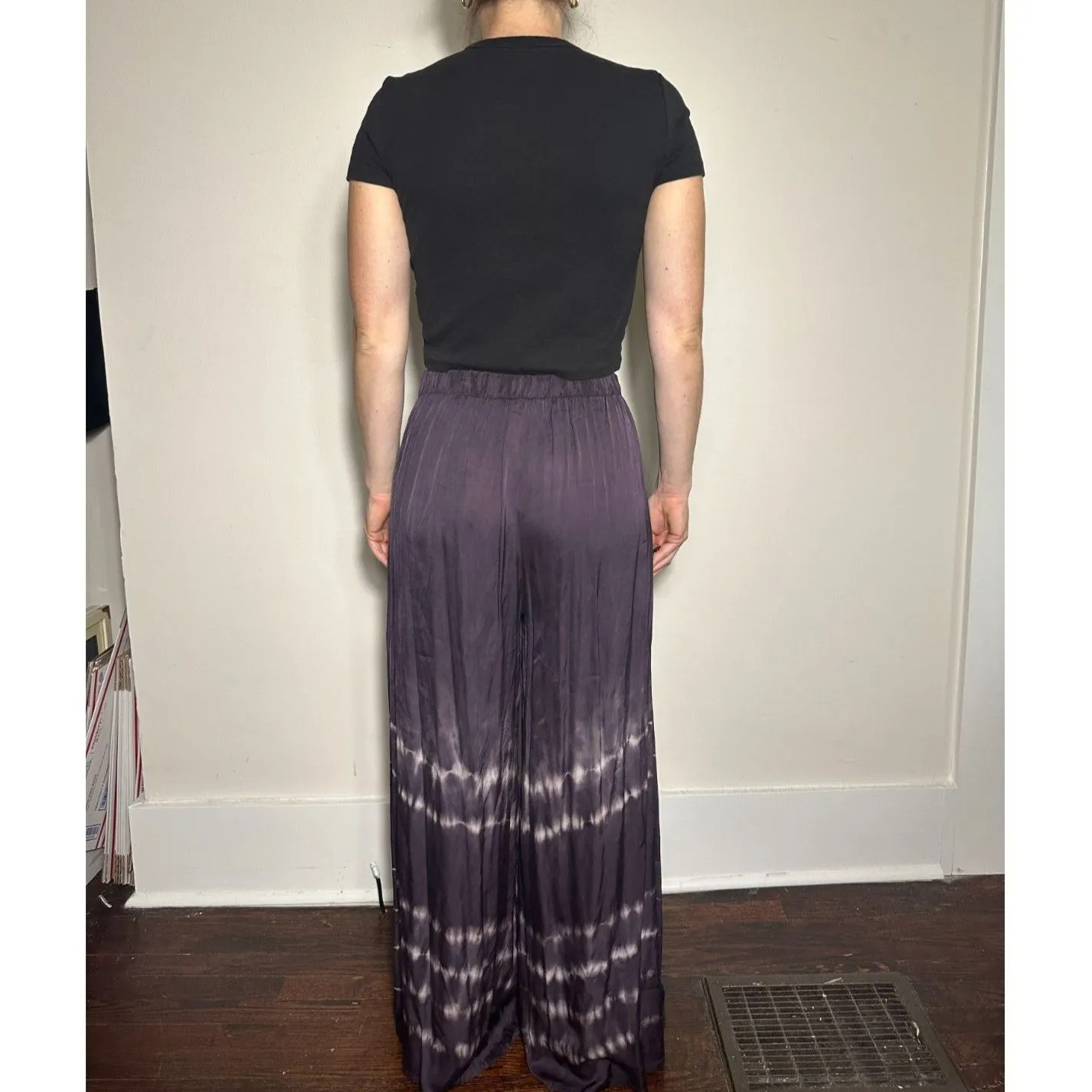 Anthropologie TINA JO Purple Relaxed Bohemian Trousers Size Medium - Image 3
