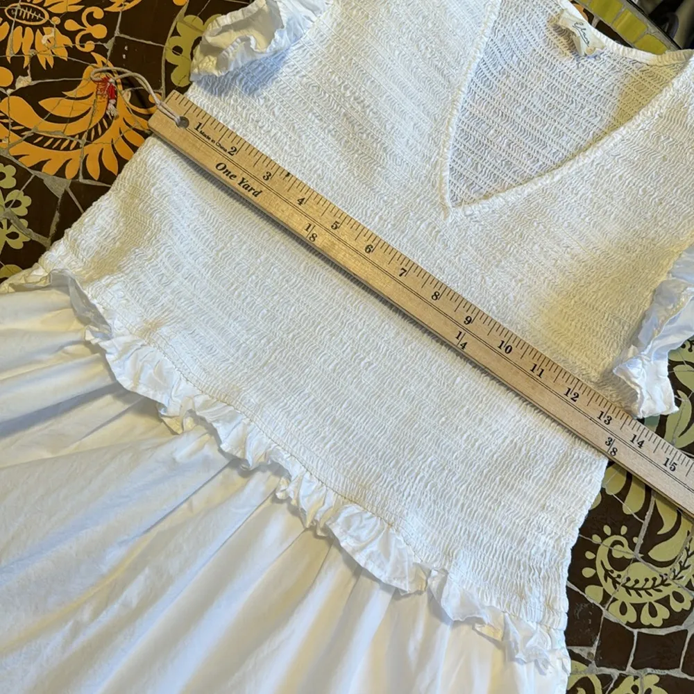 ELAN COTTON SMOCKED TOP DRESS Sz: M - Image 5