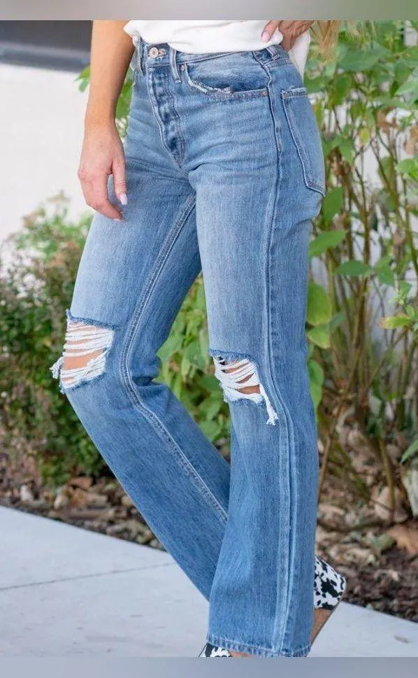 BLUE DIXON ULTRA HIGH RISE 90'S BOYFRIEND JEANS Size 28 - Image 3