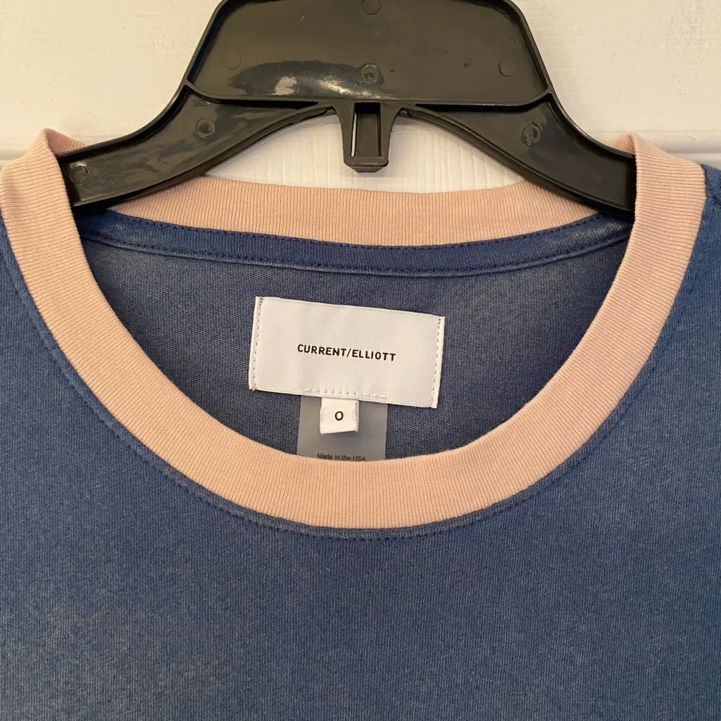 Current Elliott Double Pocketed Women’s Blue Cotton Short Sleeve Tee Size XS - Image 6