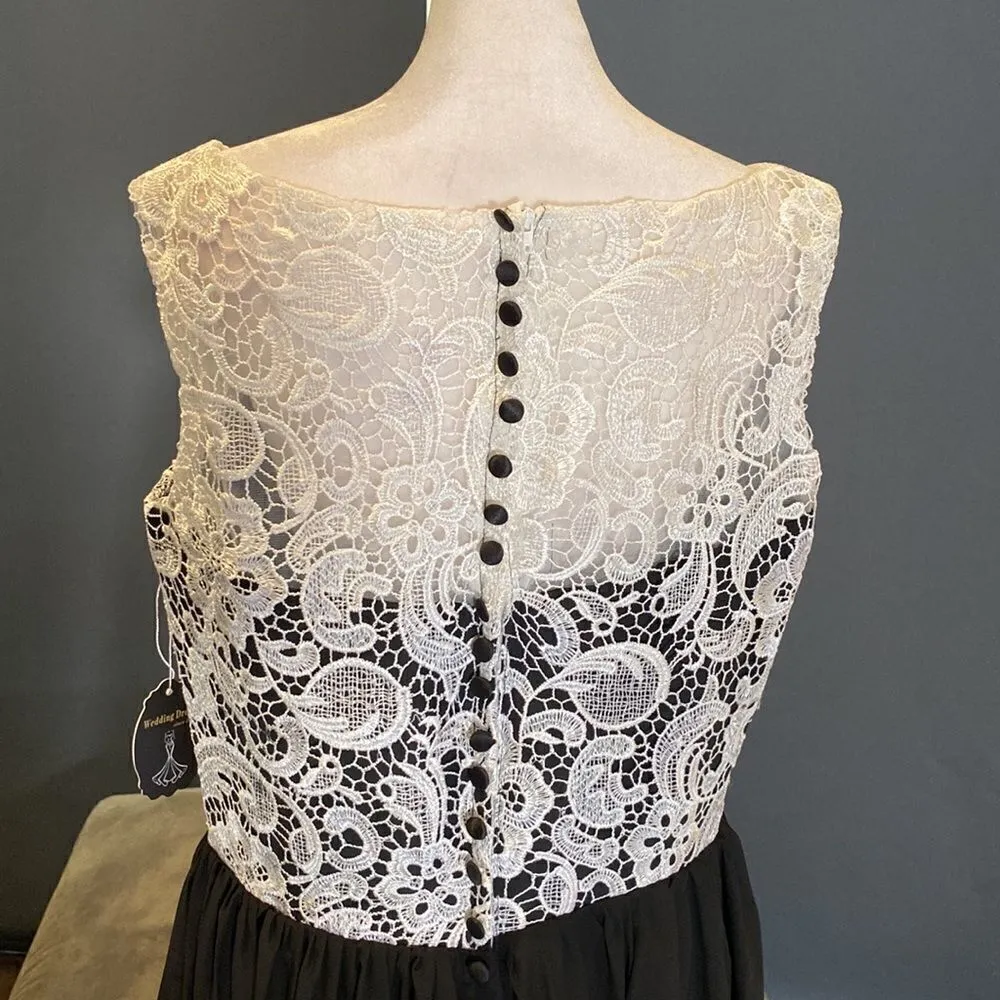 Women’s Full Length Ombré Black to Red Dress Zip Up Back Size 16 NWT - Image 5