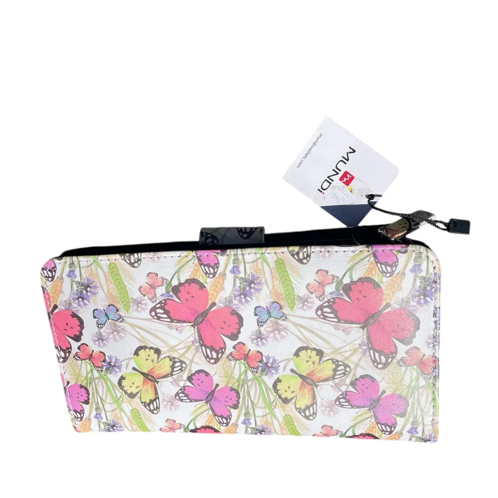 Mundi Butterfly Print Women's Wallet - Pink and Cream - Image 4