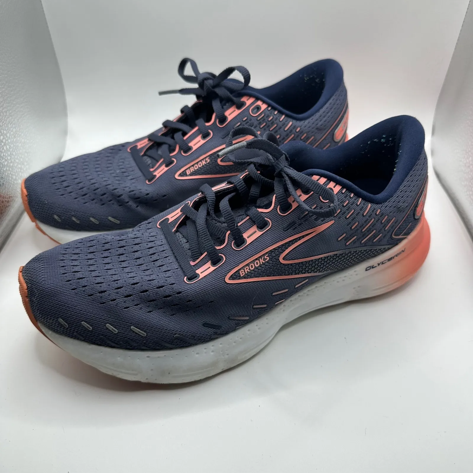 Brooks Glycerin 20 Navy Pink Running Shoes Women's Size 11 Medium B - Image 2
