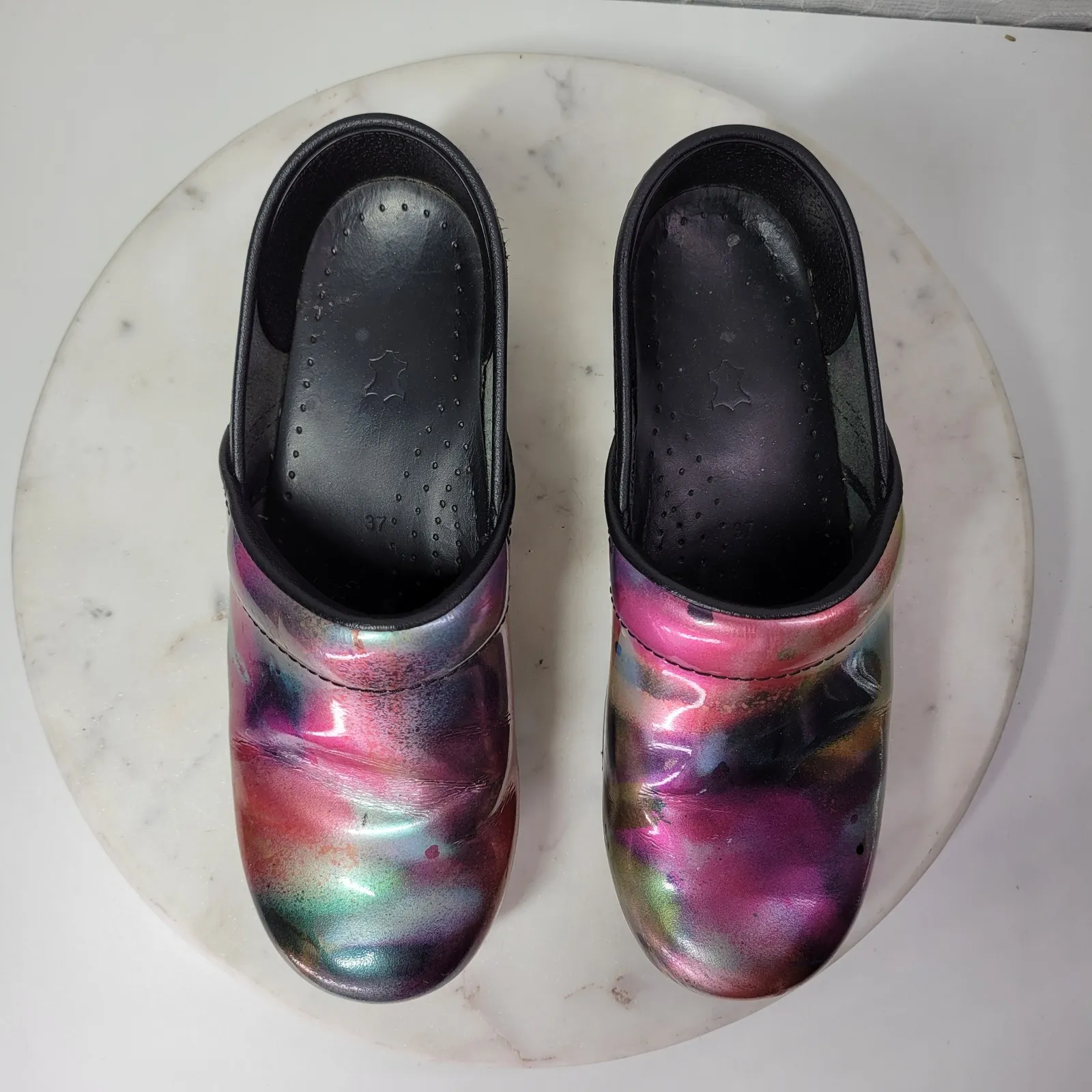 Dansko Pro Clogs Womens 7/37 Iridescent Metallic Multicolor Patent Leather - Image 5