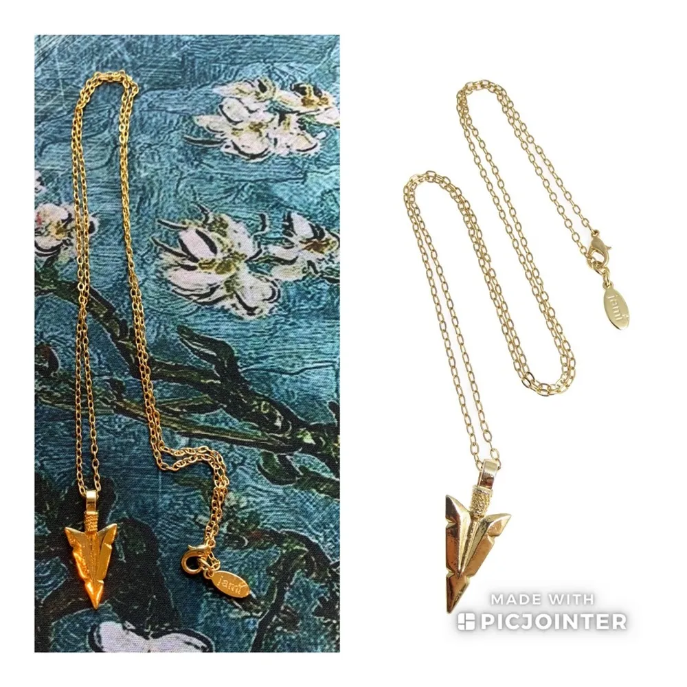 Jami Gold Arrowhead 24K GP Pendant Long Necklace - Image 2