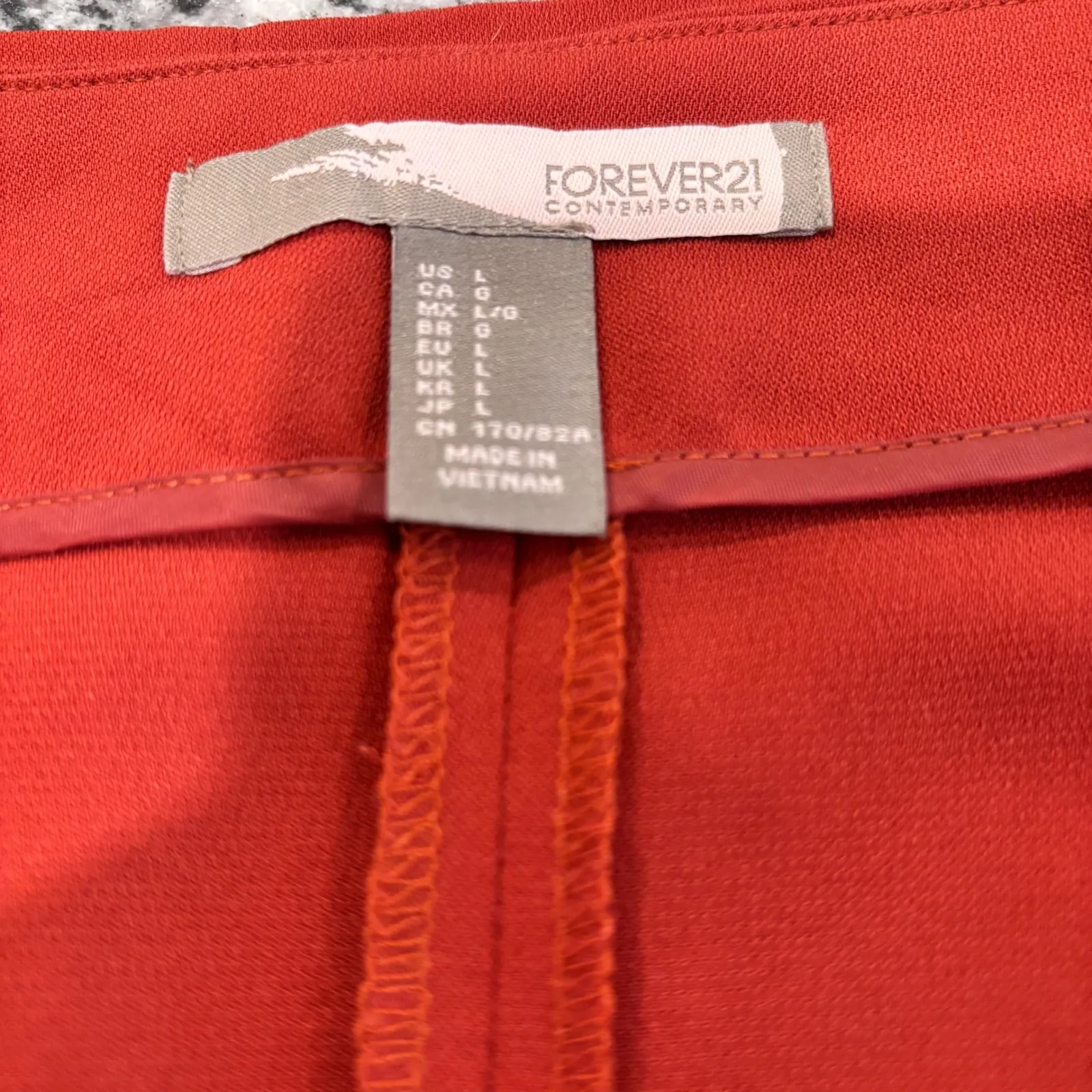 Forever 21 Rust Orange Button Tab Skirt A-Line Polyester Contemporary Size Large - Image 8