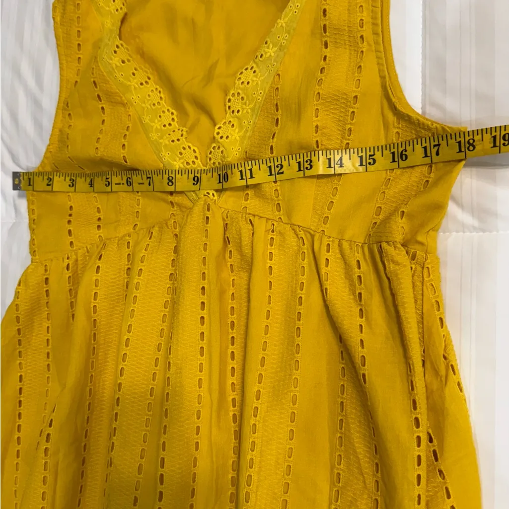 Cupshe Vibrant Yellow Eyelet Mini Dress - Image 7