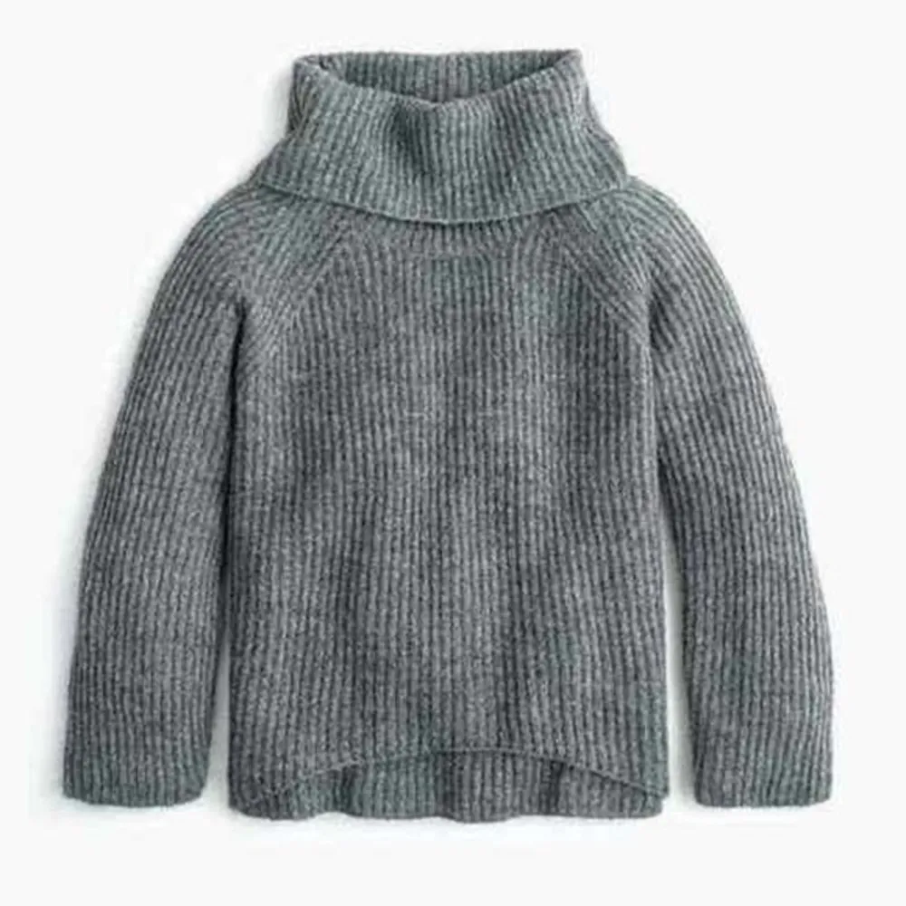 Point Sur J Crew Mohair Ribbed Turtleneck Sweater Gray ribbed oversized XXS - Image 2