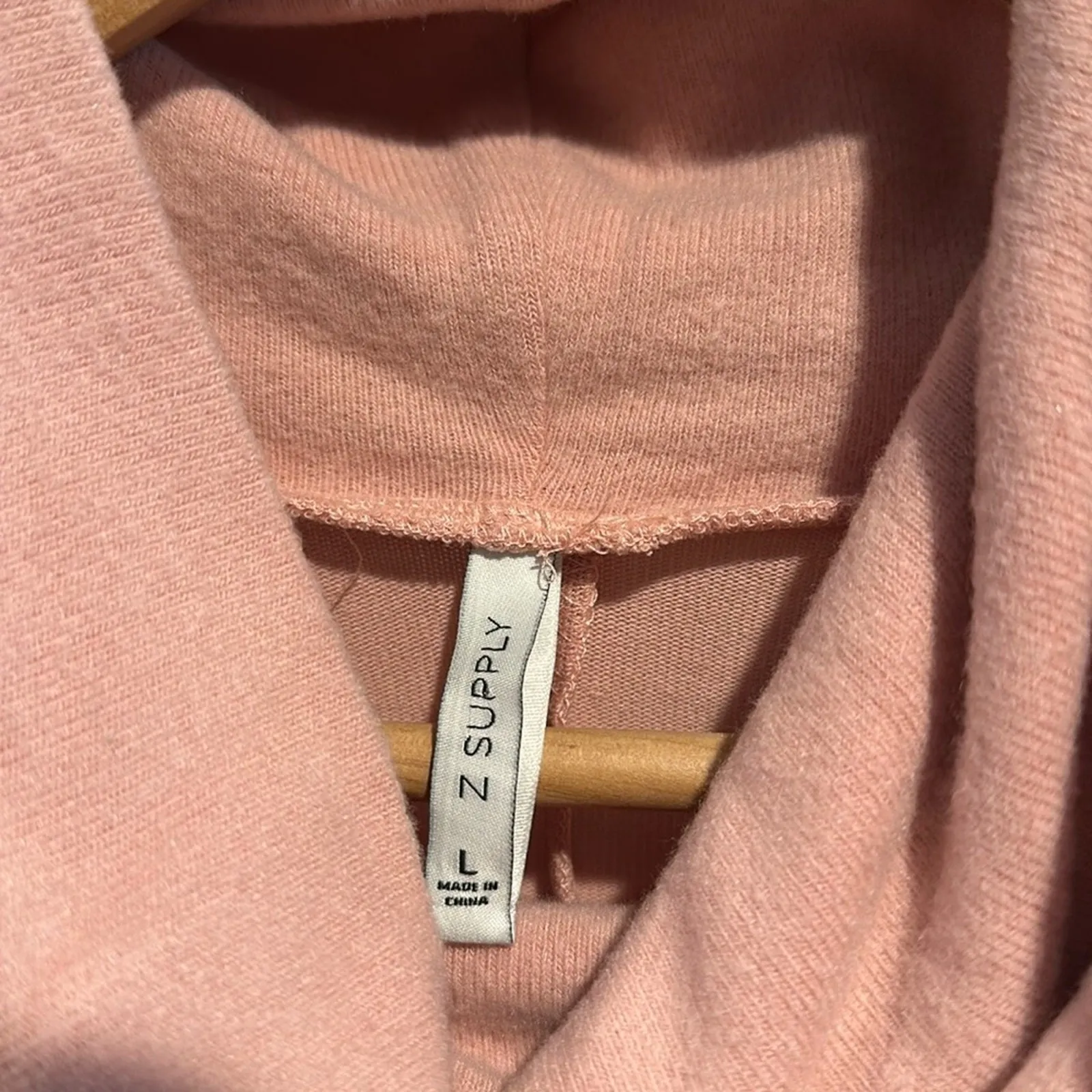 Z Supply Large Mauve Blush Soft Spun Skimmer Cowl Neck Sweater - Image 3