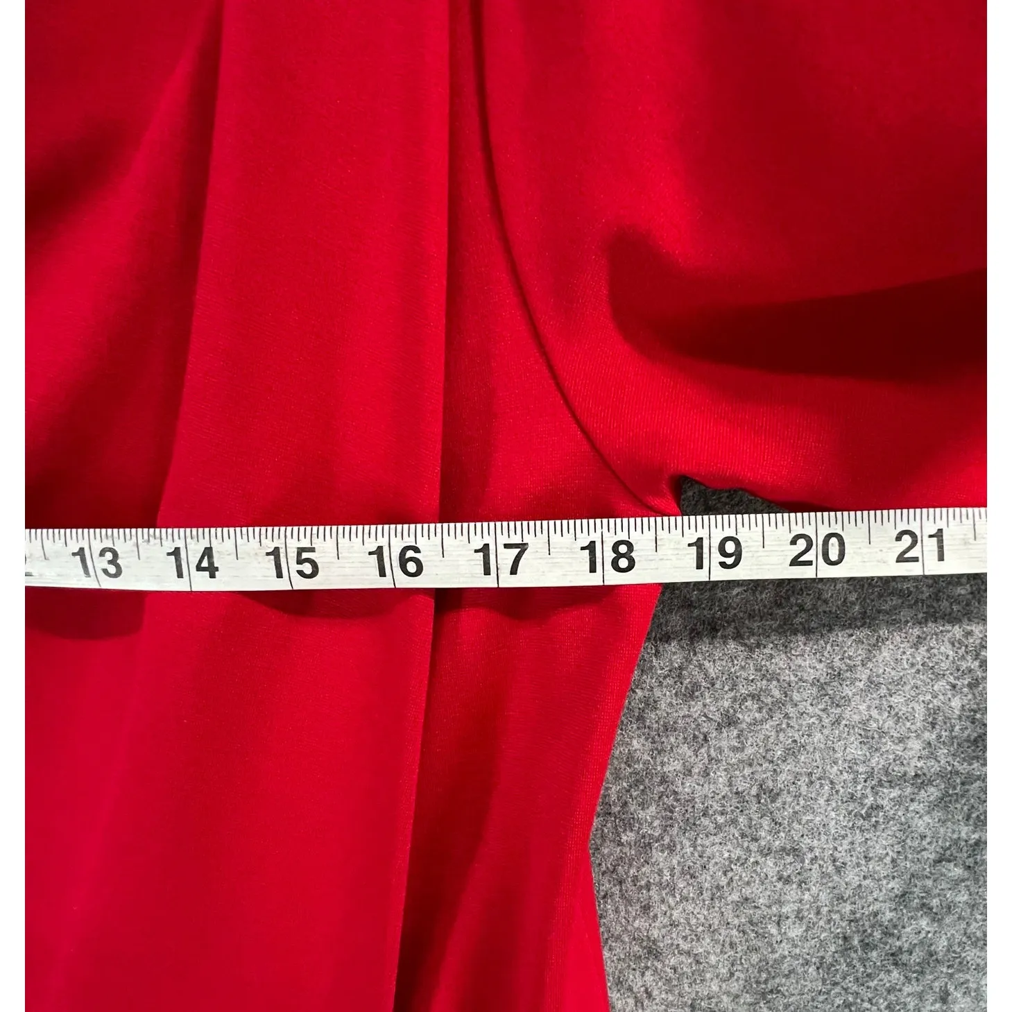 Joan Vass Dress Womens L Red Asymmetrical Cowl Neck Long Sleeve Draped Classic - Image 8