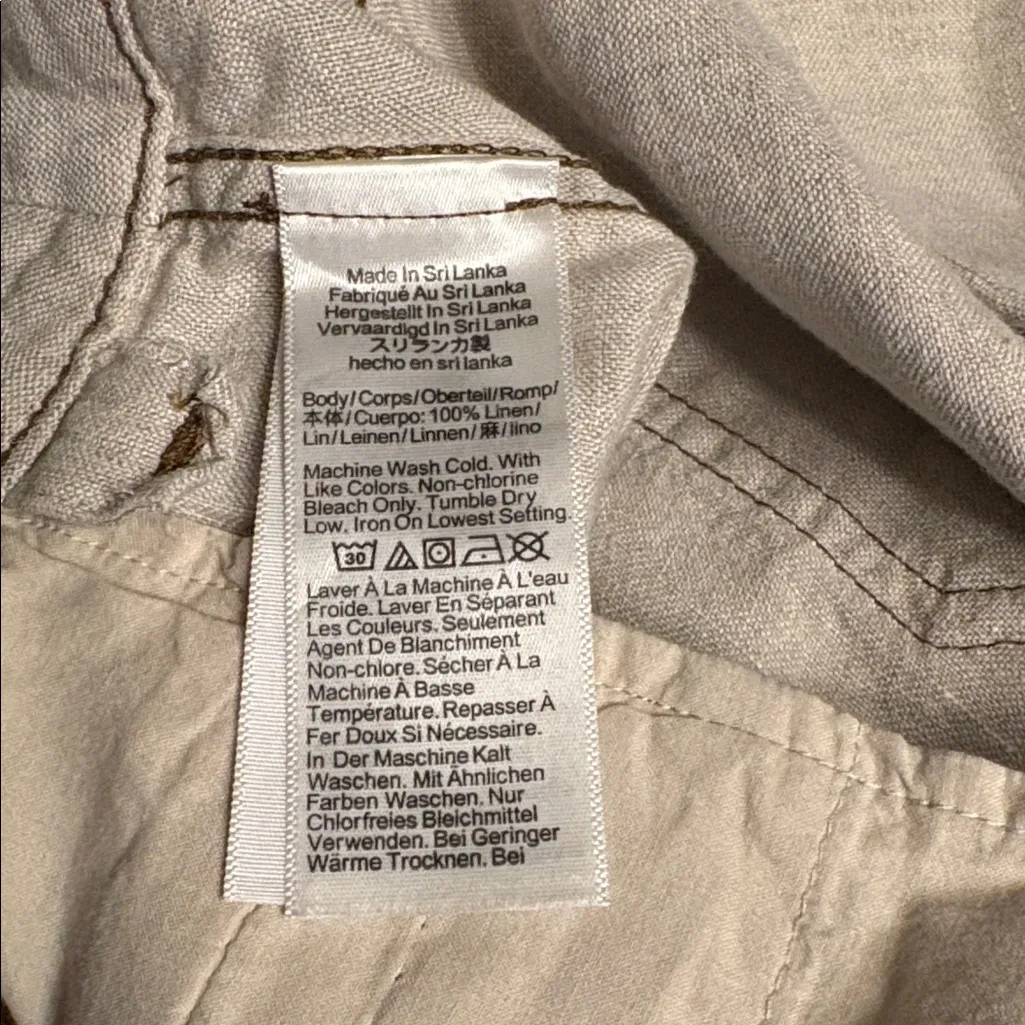Madewell women’s Patch Pocket Flare Pant in 100% Linen natural Size 0 NWT - Image 9