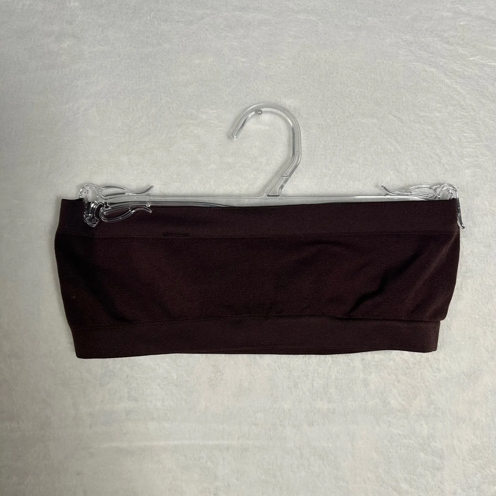 NORDSTROM Seamless Bandeau Bra Top M/L Brown Nylon Spandex Comfort Fit - Image 5