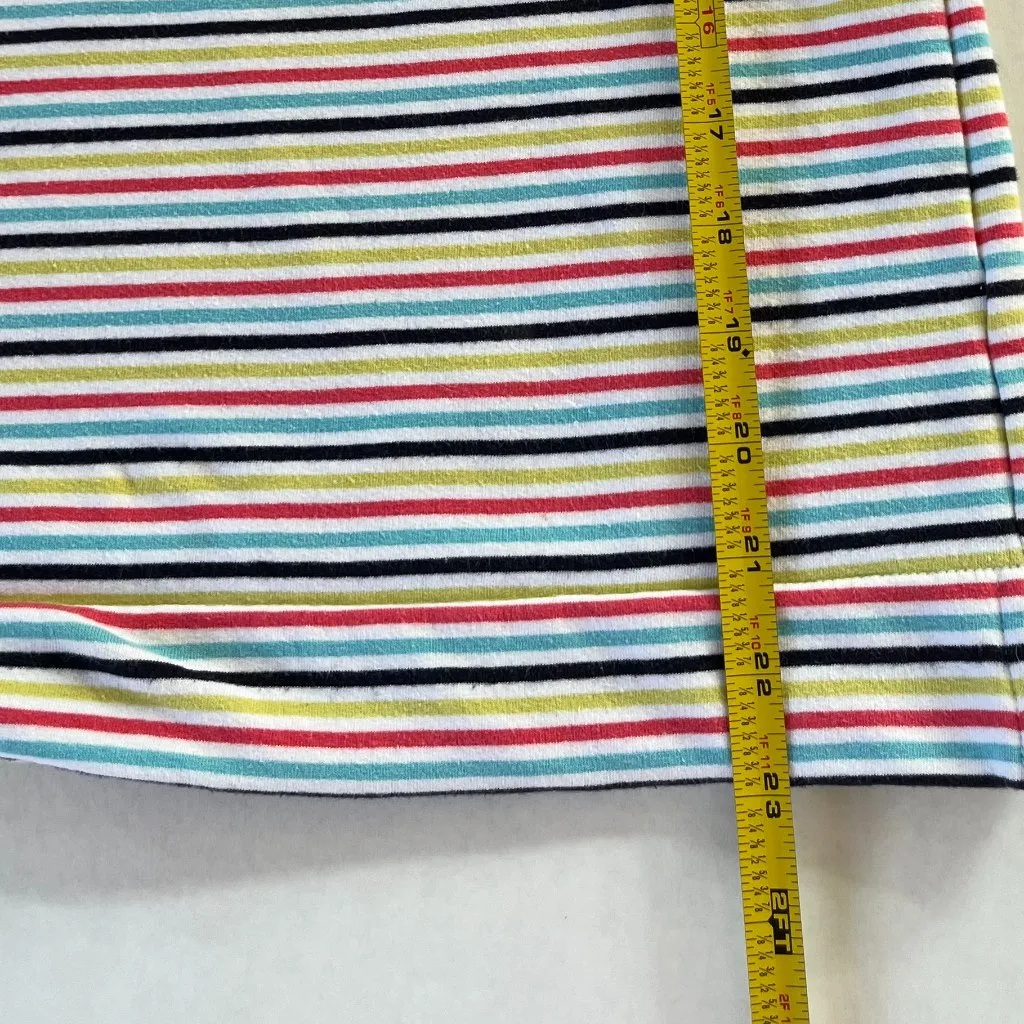 Talbots Sz M Striped Long Sleeve Loose Turtleneck Drawstring Pullover Sweatshirt - Image 6