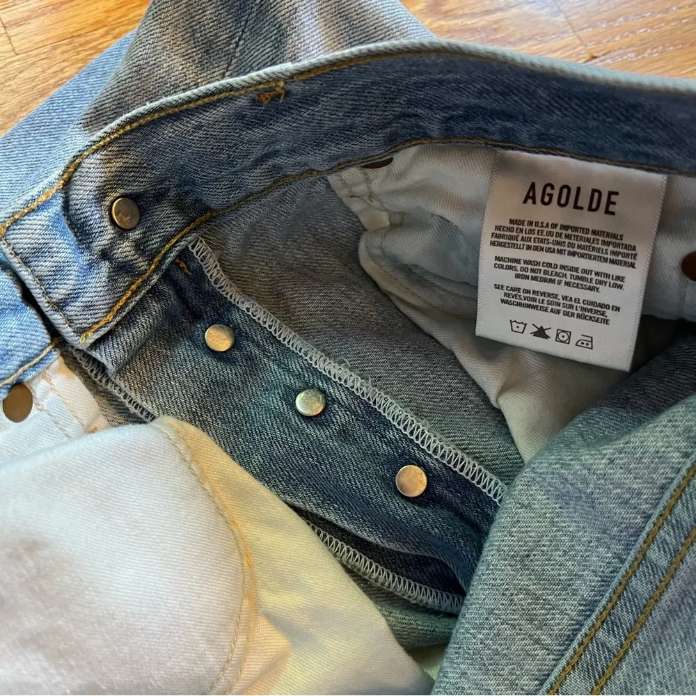 AGOLDE  Riley High Rise Straight Crop in Shatter size 26 - Image 7