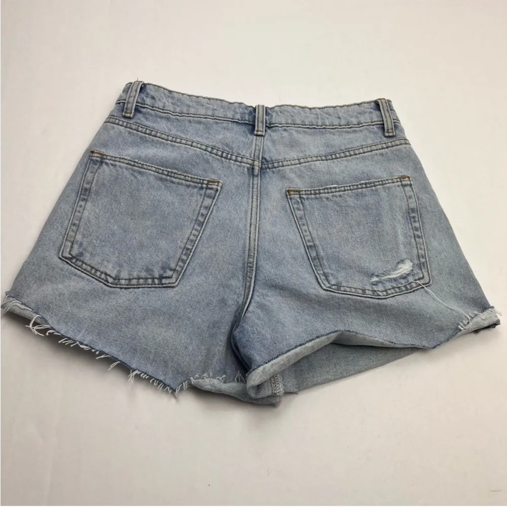 Lovers + Friends Jamie SZ 25 Blue Camellia Denim Jean High Rise Cuffed Short NEW - Image 11