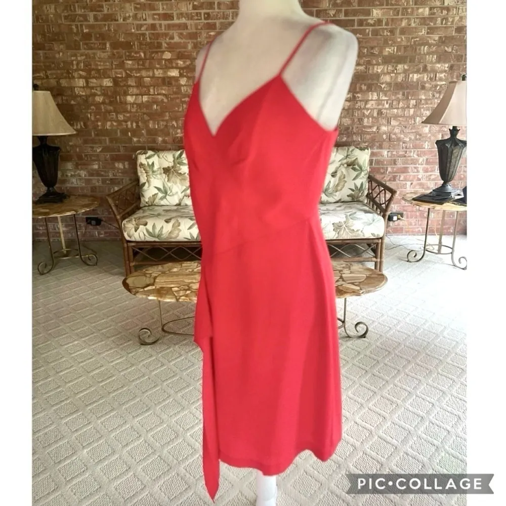 BCBGMaxazria Cornelia Dress 8 Red Asymmetrical Hem Sleeveless Asymmetrical Hem - Image 10