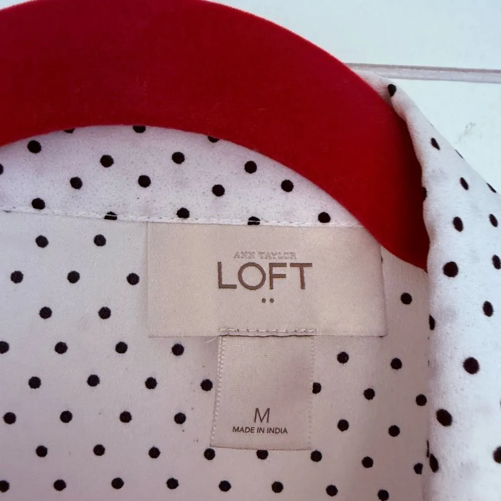 Ann Taylor Loft Women’s Medium Polka Dot Blouse - Image 2
