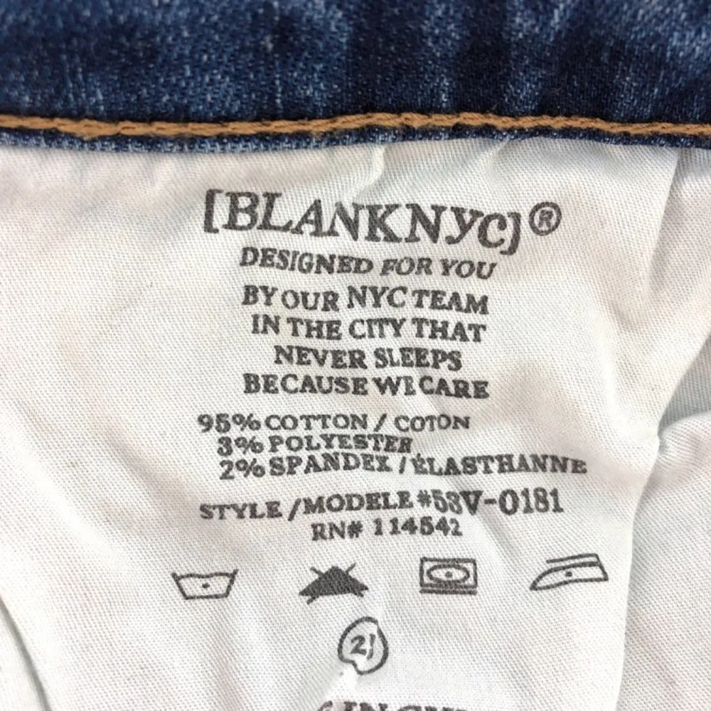 BlankNYC Faded Light Wash Denim Skirt A-Line Raw Hem Mini Skirt Size 25 - Image 5