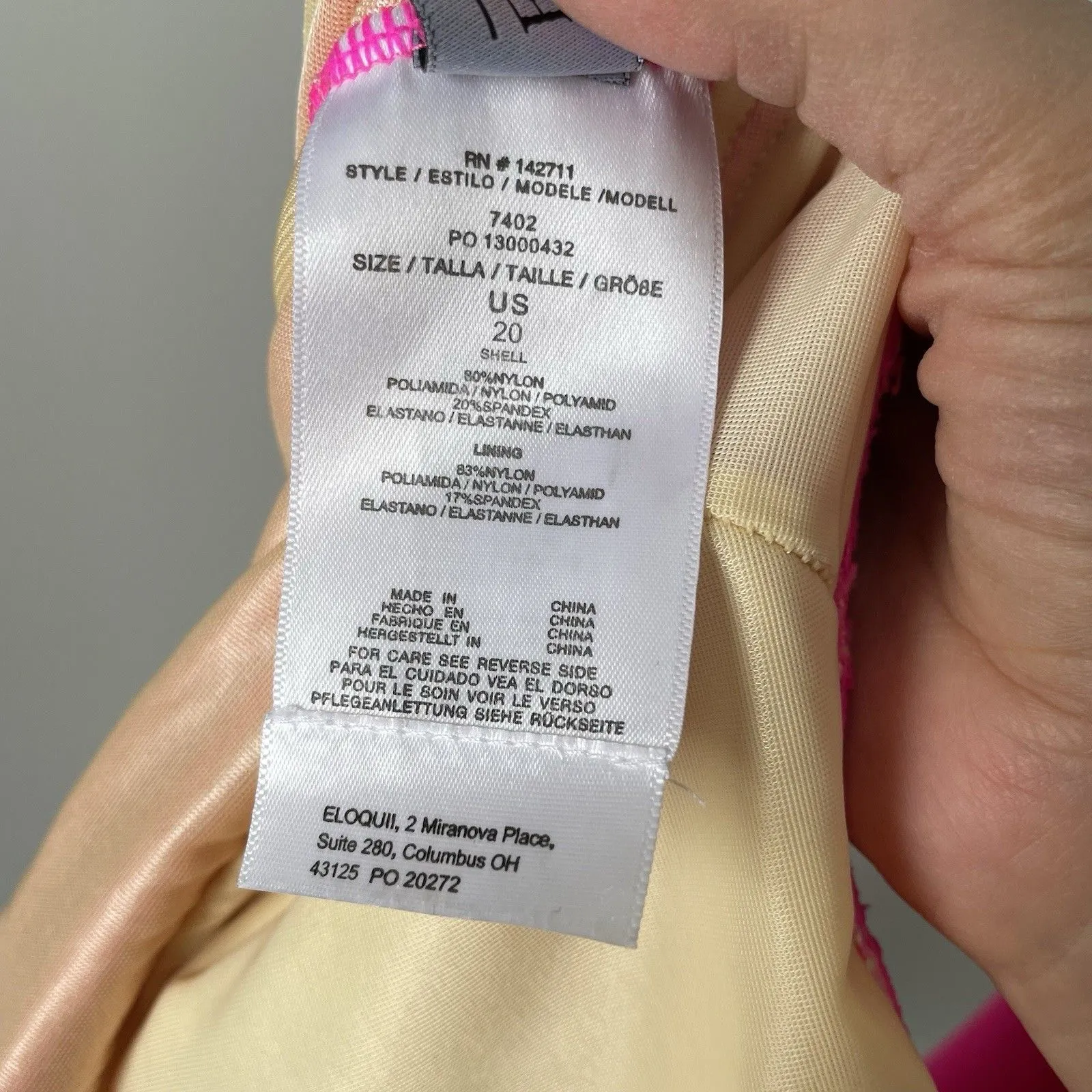 Eloquii Plunging V-Neck Ruffle One-Piece Swimsuit Magenta Pink Women's Size 20 - Image 12