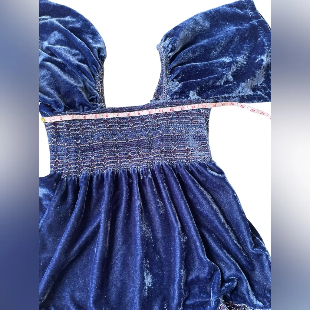 Free People Navy Velvet Backless Dress - Image 9