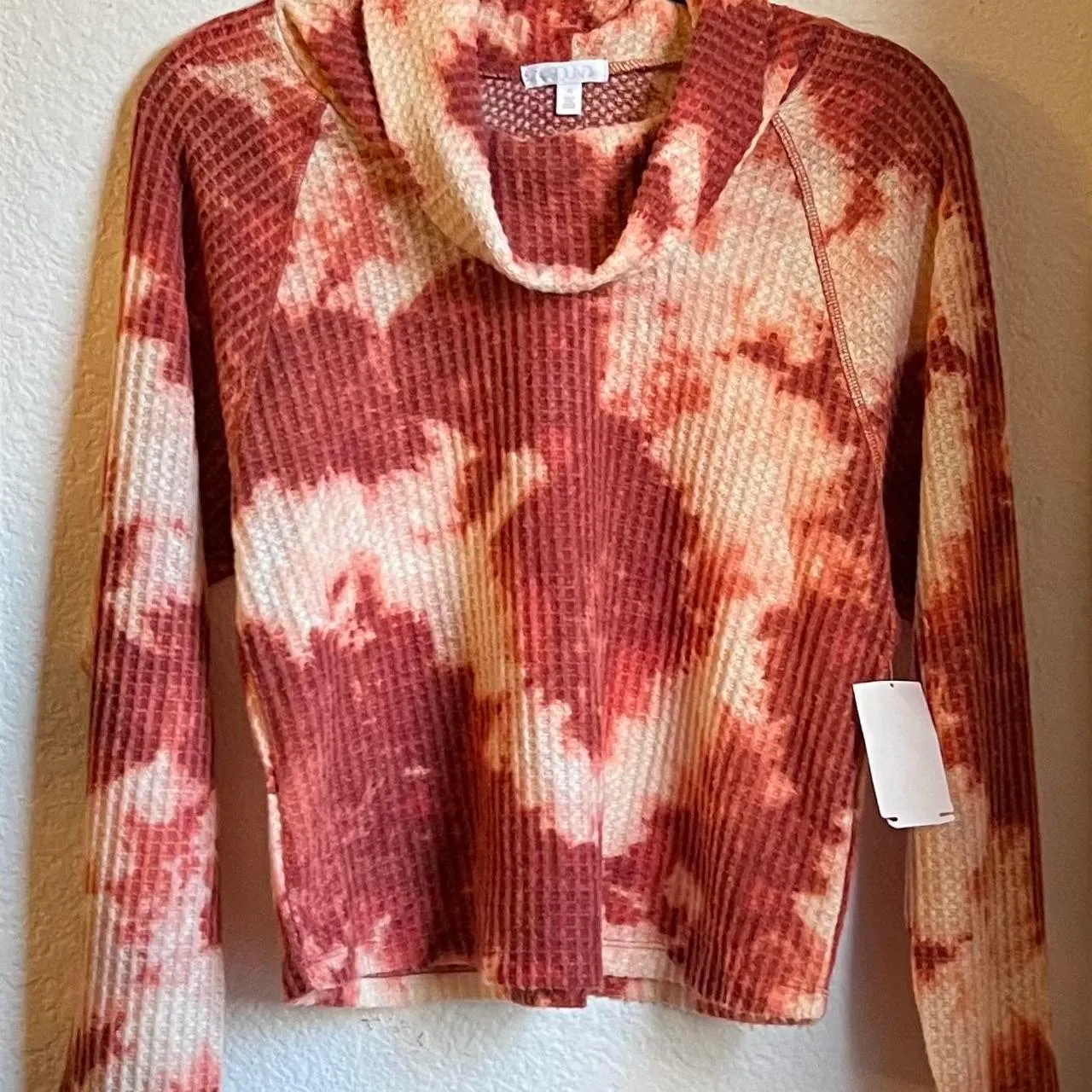 Orange Tie Dye Cowl Neck Sweater - Image 2