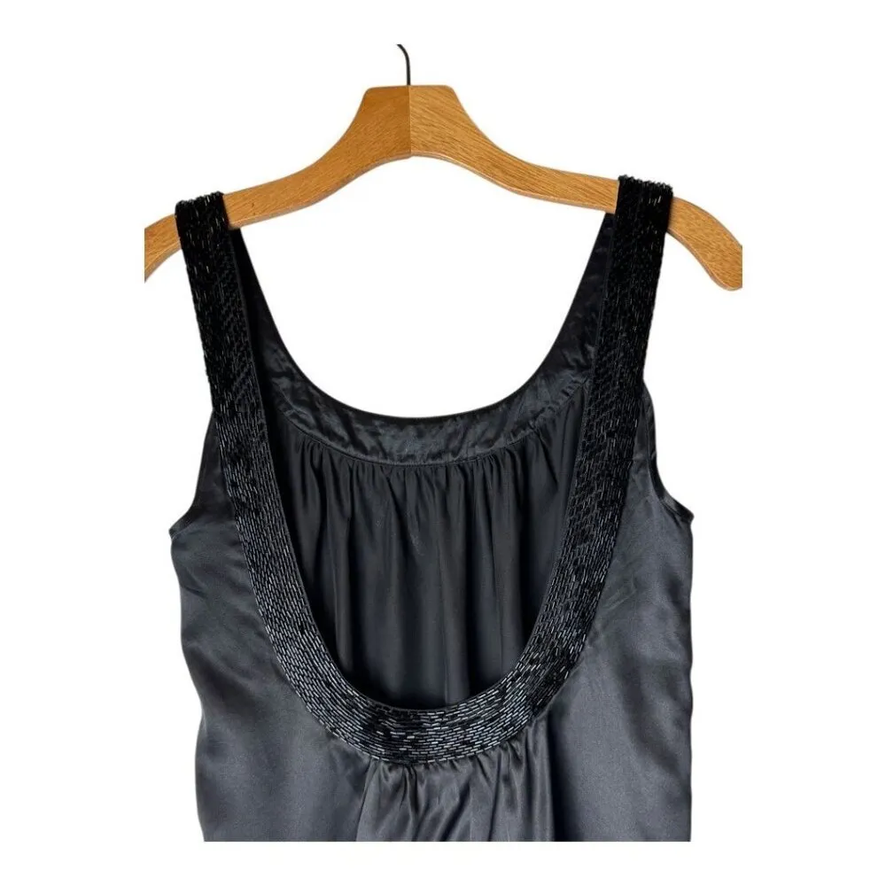 Anthropologie Yumi‎ Kim Tank Top Women XS Black Beaded Silk Cami Cocktail Party - Image 4