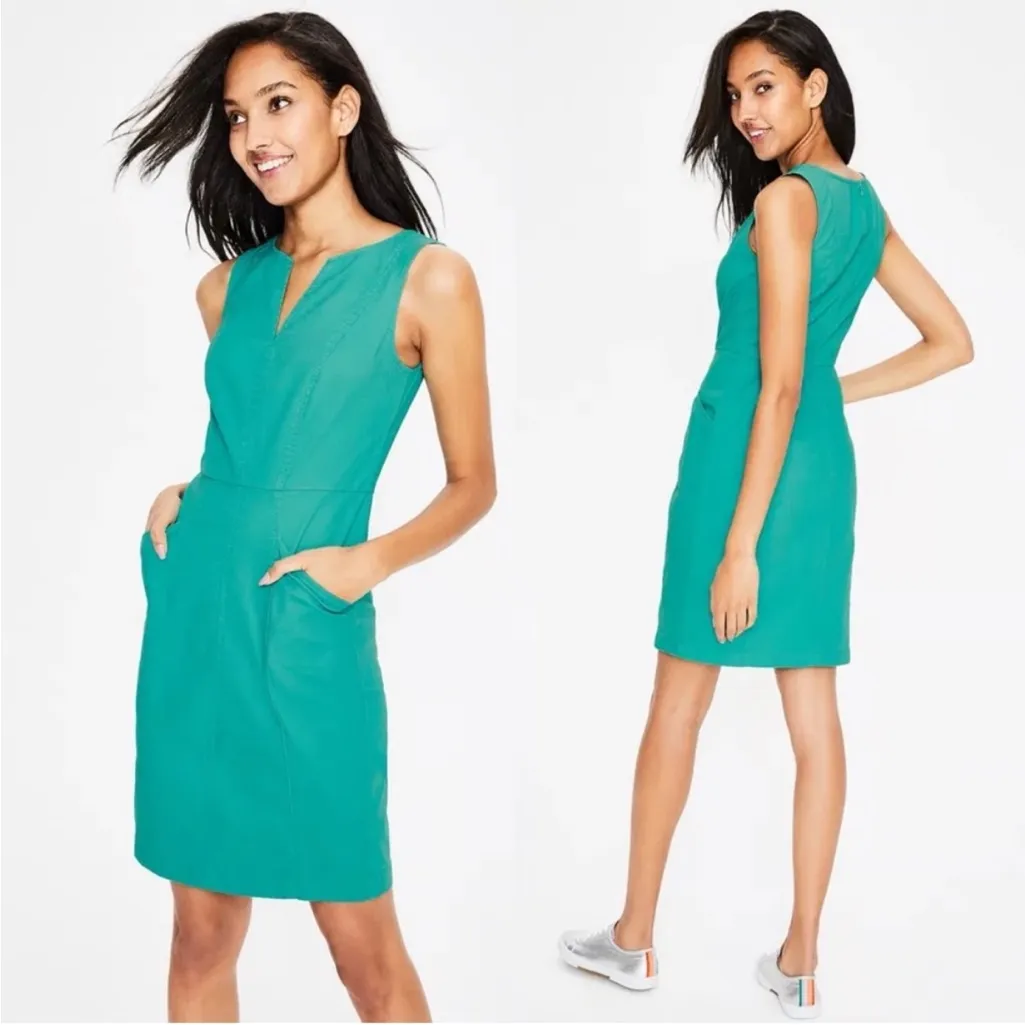 Boden Helena Chino Sheath Dress in an "Iceberg" teal/turquoise - Image 2