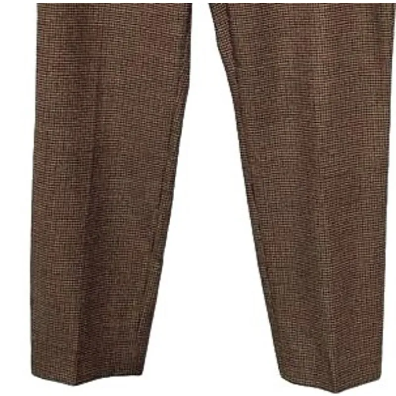 VINCE CAMUTO Womens Dress Pants Size 8 Brown Tweed Pockets Hook Eye Mid Rise 31" - Image 7