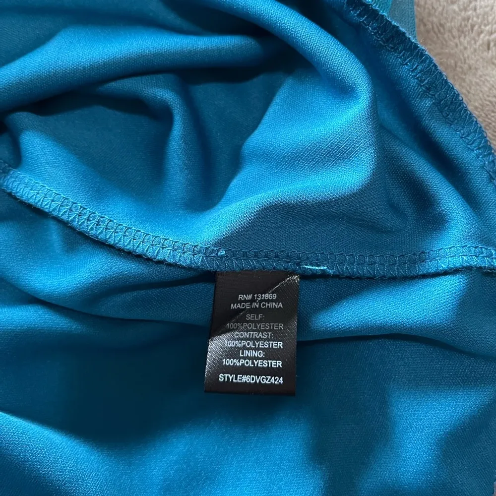 THIRTY THIRTY Blue Satin Sleeveless Mini Dress Bow Tuft Women’s Sz XS NWT - Image 5