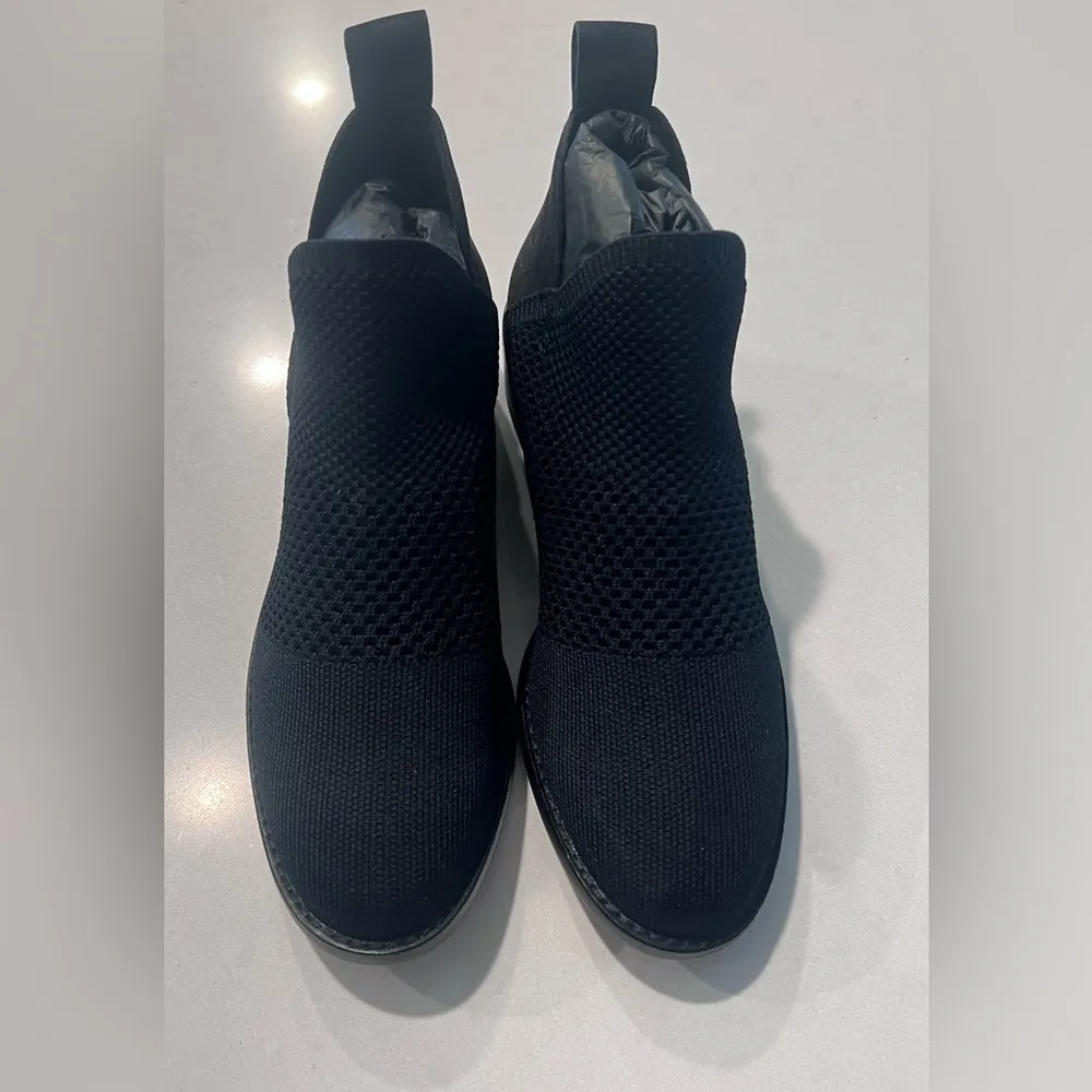 Eileen Fisher Chelsea‎ Ankle Boots Black 5.5 Rolla Knit Stretch Ankle Booties - Image 6