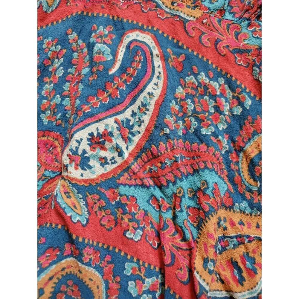 Free People Dress Women 0 Sleeveless Mini Paisley Fit Flair Pullover Travel Boho - Image 2